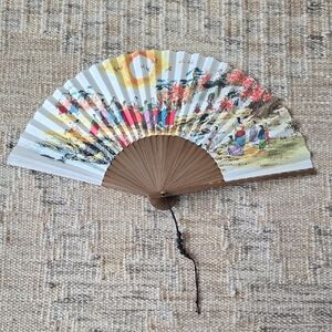 Decorative Handheld Fan with Colorful Design